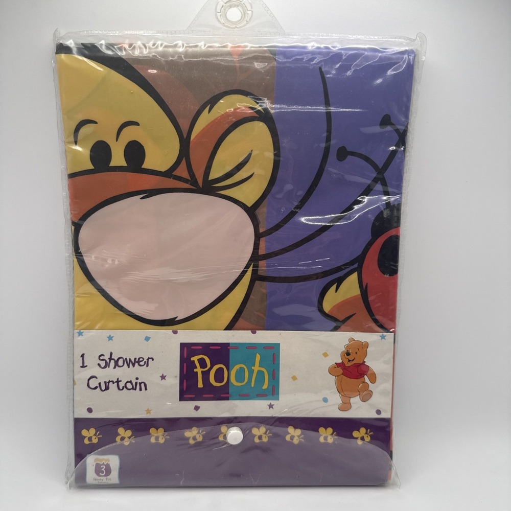 Vtg 90's Disney Tigger Winnie the Pooh Shower Curtain NOS Sealed 70x70 Vinyl